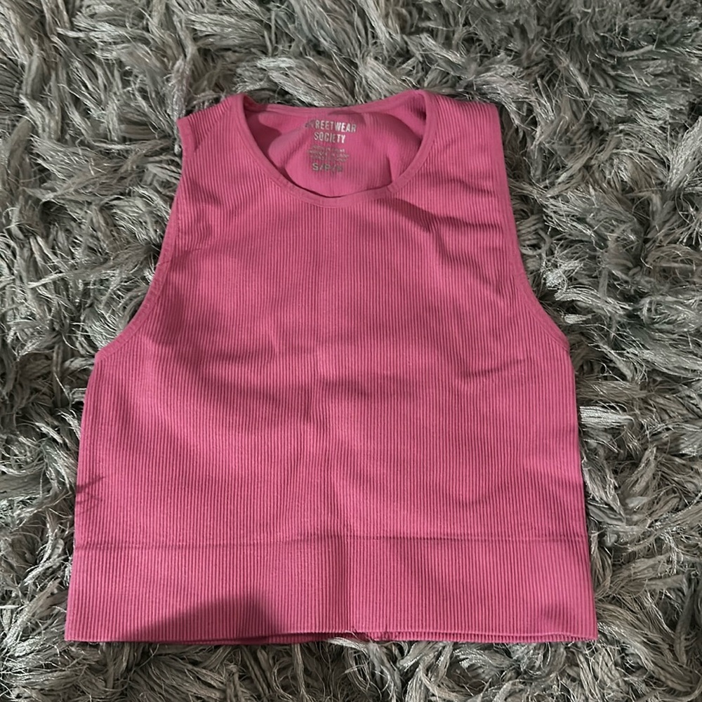 Streetwear Society Pink Cropped Tank Top